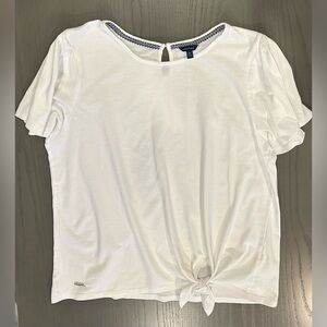 Nautica Women’s White Knot Tee EUC